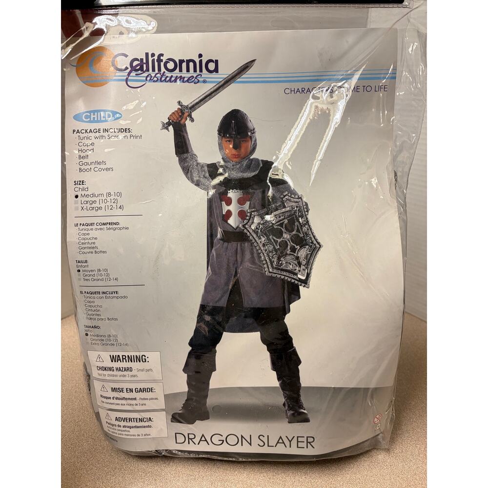 NEW California Costumes Dragon Slayer child's costume size medium 8-10